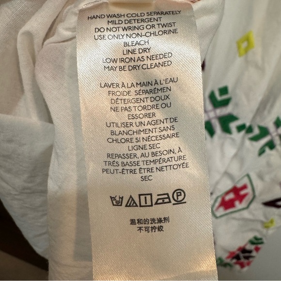 Anthropologie White Dress with Colorful Embroidery - Picture 5 of 9